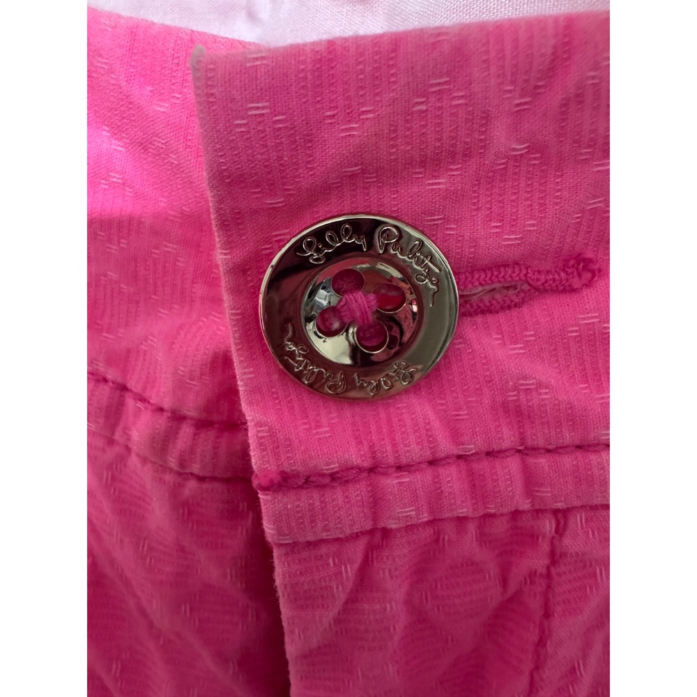 Lilly Pulitzer The Callahan Short Neon Pink Textured Jacquard Size 0 Womens - Picture 4 of 10